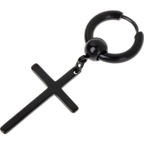 1pc Chic Earrings Korea Kpop Jewelry Cross Pendant Dangle Charm Gifts Party Fashion V DNA Women Men Accessories Q1FA