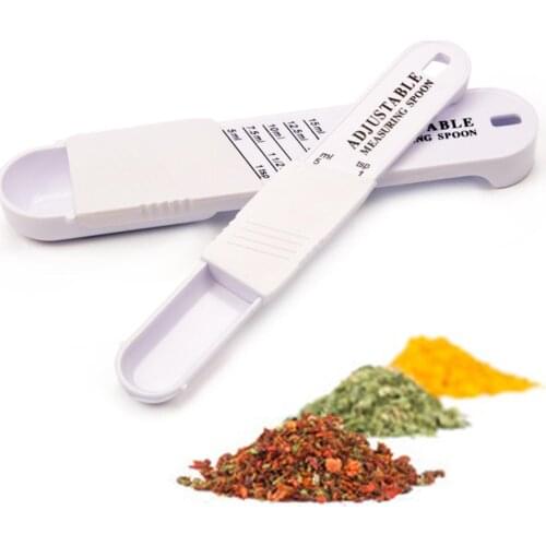 2Pcs Plastic Adjustable Kitchen Tool Seasoning Spoons for Solid Powder Liquid Measuring Scoop Kitchen accessories