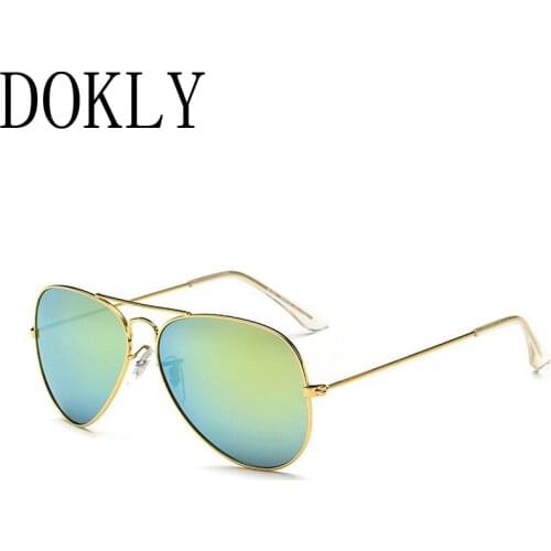 Dokly 2019 fashion mirror sunglasses women Mirror Sunglasses Women Brand Designer Sun Glasses Oculos de sol Eyewear