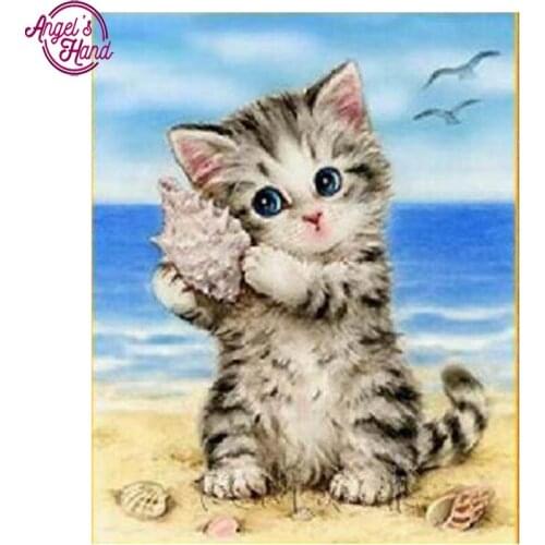 5D Diamond Painting Cross Stitch Diamond Embroidery Cat Full Square Rhinestones Pattern Home Decoration Needle Craft&Art