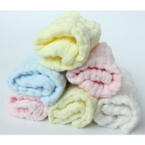 【6 Layers】1pcs Newborn Bibs&Burp Cloths Comfotable Cotton Toddler Wash Face Towel Multi-purpose Soft Gauze Square Towel 28*28cm