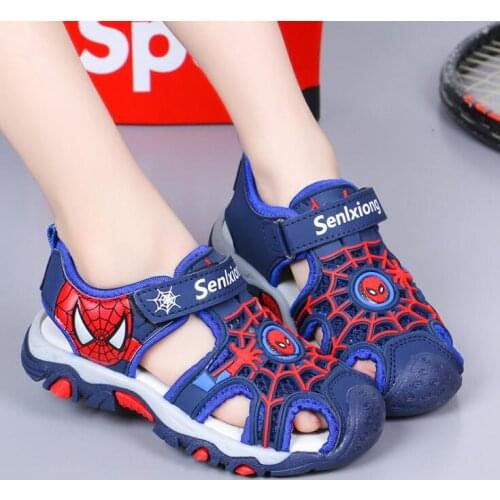 Disney Summer kids sandal closed toe toddler boys spiderman sandals orthopedic sport pu leather baby boys beach sandals