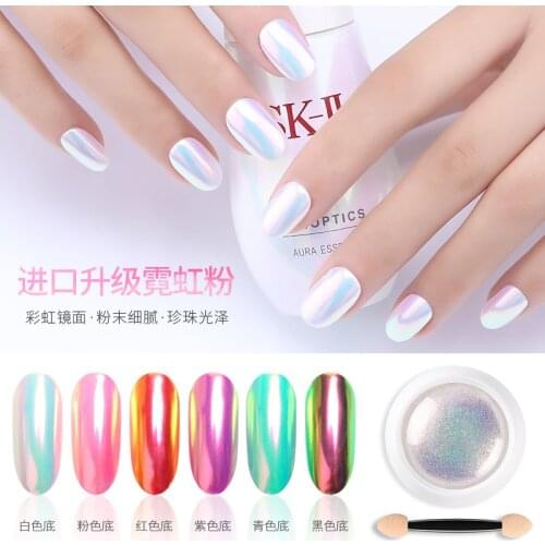 Nail Art Deco Jewelry Glitter DIY Symphony Shell Powder Mermaid pearl mirror magic mirror powder Rainbow Neon Pink