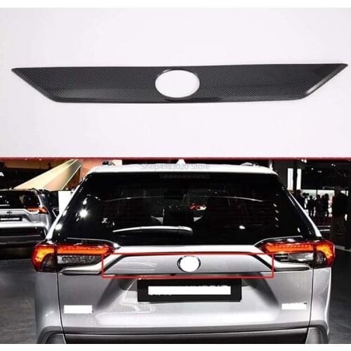 For TOYOTA Rav4 (XA50) 2019 2020 ABS Chrome/Carbon fiber Tail Gate Door Logo details Molding Bezel Styling Sticker Garnish