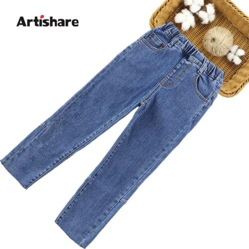 Jeans For Girl Solid Color Jeans Girls Spring Autumn Jeans For Children Casual Style Childrens Clothing 6 8 10 12 14