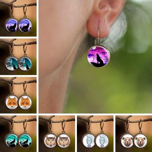 Elegant Cute Earrings Glass Cabochon Dangle Earrings Party Favors Birthday Gift for Women Girl Jewelry