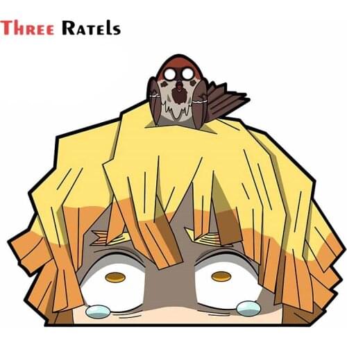 F560 Agatsuma Zenitsu Kimetsu No Yaiba Waterproof Decal Vehicle Bumper Window Custom Printing Car sticker