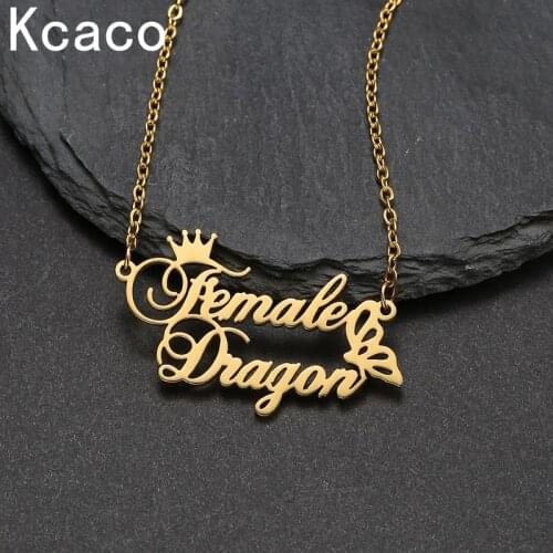 Customized Double Name Crown Butterfly Necklace For Couple Stainless Steel Initial Letter Chain Necklace Jewelry Gift