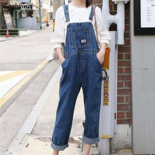 Jumpsuits Women Denim Summer Suspender Female Harajuku New Street Wear Student Lovely Simple All-match Loose Plus Size 2XL Daily