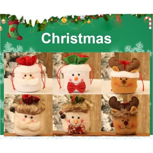 Christmas Gift Bag Christmas Decorations Candy Bag Snowman Elk Apple Packaging Bag Christmas Decoration For Home New Year 2021