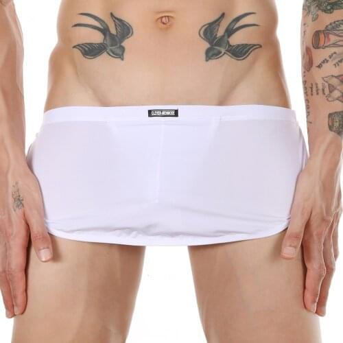 Men Side Split Underwear Lounge man Sexy sexy Sleep Bottoms Loose Boxer Shorts Mens Inner U Convex Briefs Men Sleepwear panty