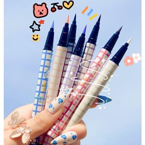 7 Colors Neon Liquid Eyeliner Pencil Waterproof Quick Dry Colorful Blue Green Yellow White Eye Liner Women Makeup Eyes Cosmetics