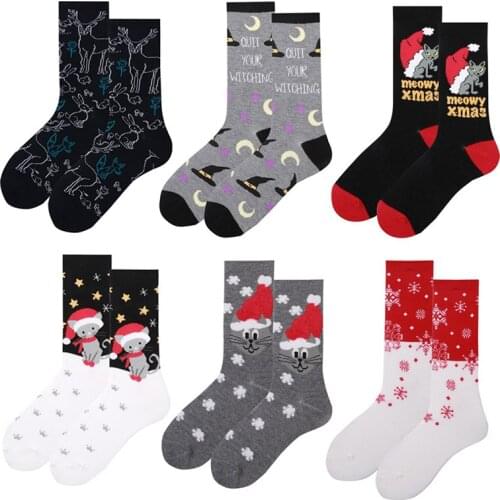 Fashion Socks Cotton Happy Soft Curve Men Christmas stocking Women Ladies Girls Sock
