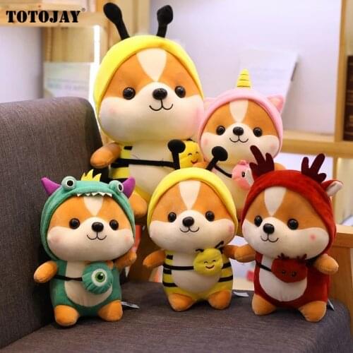 New 25-50cm Cute Squirrel Shiba Inu Dog Plush Toy Stuffed Soft Animal Corgi Chai Pillow Christmas Gift for Kids Kawaii Valentine