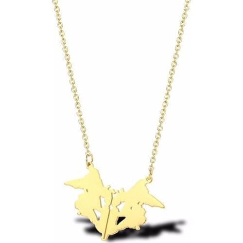 RIR Stainless Steel Rorschach Test Card Psychology Necklace Science Art Statement Jewellery Necklace Graduation Gift