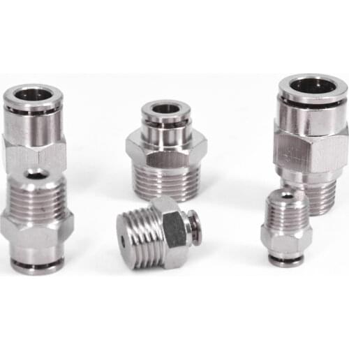 Pneumatic Connectors M5 1/8" 1/4" 3/8" 1/2" BSPT Male Nickel Plated Brass Push In Quick Connector Release Air Fitting Plumbing