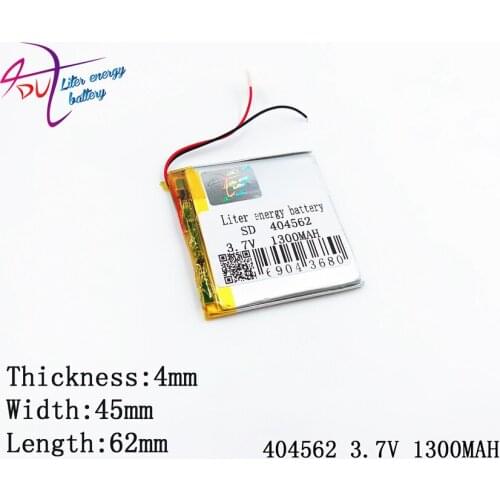 Polymer battery 1300mah 3.7V 404562 404560 smart home MP3 speakers Li-ion battery for dvr,GPS,mp3,mp4,cell phone,speaker