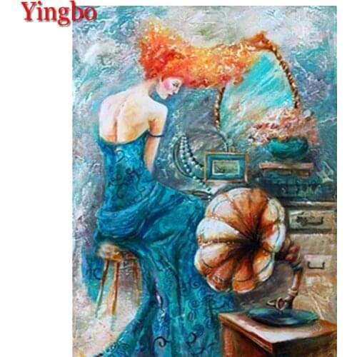 Full Square Round 5D DIY Diamond Painting Abstract woman dressing table Diamond Embroidery Cross Stitch Rhinestone Mosaic