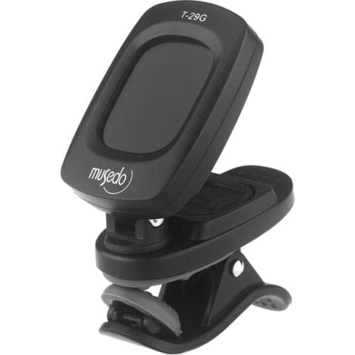 Portable LCD Guitar Tuner with A Battery 360 Degree Rotatable Clip-on Guitar Tuner with Auto Power on/off Musedo T-29G