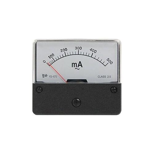 AC 500mA Rectangular Panel Analog Meter Ammeter YS-670