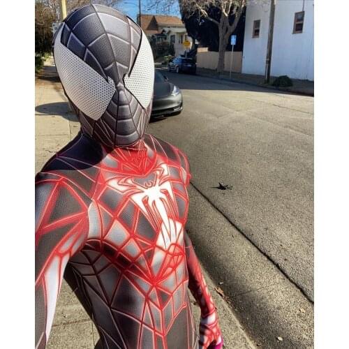 PS5 Miles Morales Cosplay Costume Hallowen Costume Big Eyes Superhero Zentai Disfraces Para Halloween Costume for Adult Kids