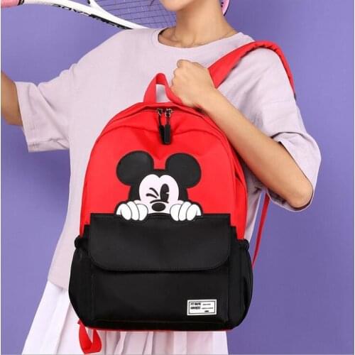 Disney Girls Backpack School Bag Boys Girls Mickey Bags School Children Kindergarten Cartoon Travel Portable Bags