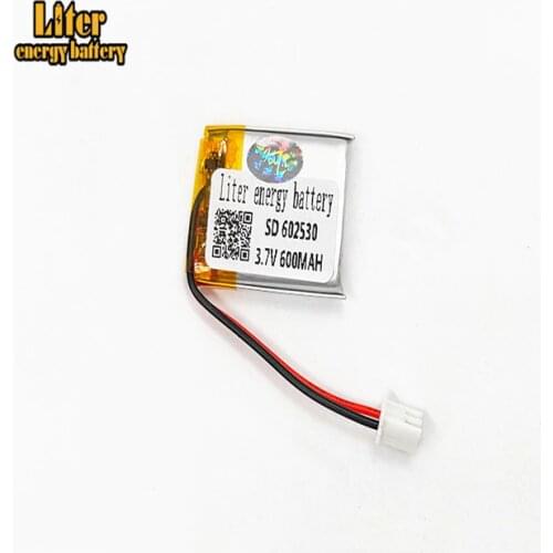 XHR-2P 2.54 3.7V 600mAh 602530 polymer lithium battery MP3 sound card reading machine battery