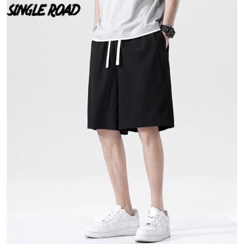 Single Road Mens Shorts Men 2021 Summer Solid Short Harajuku Hip Hop Japanese Streetwear Male Pants Black Casual Shorts For Men
