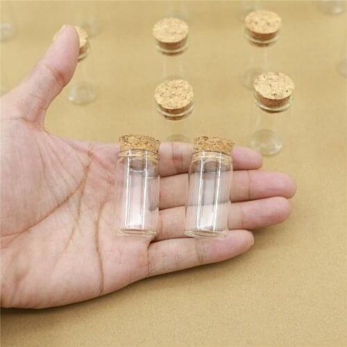 24pcs 22*40mm 8ml Glass Vial Test Tube Cork Stopper Spice Glass Bottle Container Small glass Jars Tiny DIY Bottles