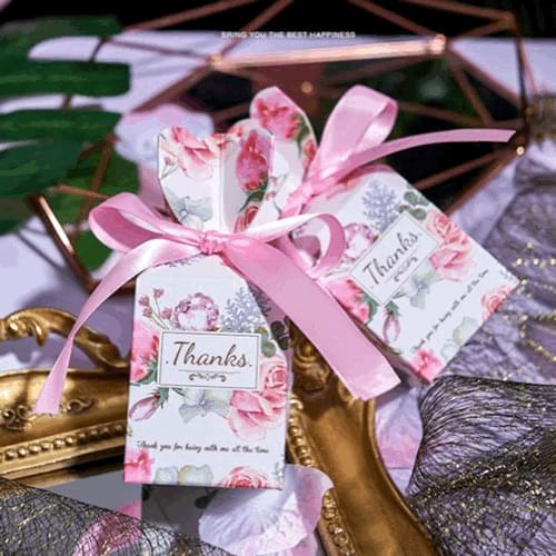 Wedding Favors and Gifts Box Paper Candy Box Chocolate Packaging Box Bag Baby Shower Birthday Thanksgiving Party Giveaways Boxes