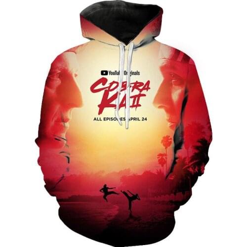 3D Printed Spring And Fall Sweatshirts Cobra Kai Men Women Children Hoodies Pullover Long Sleeve Boy Girl Kids Streetwear Tops