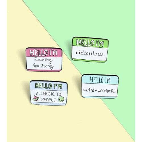 Funny Dialogue Quote Enamel Pins Humor Brooches Backpacks Clothes Lapel Pin Lapel Badge Cartoon Jewelry Gift Friends Wholesale