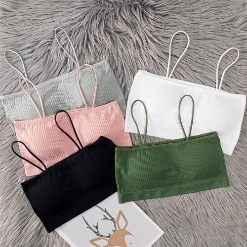 Ladies sexy crop top tube top women streetwear sleeveless seamless sports underwear bra crop top tube top vest