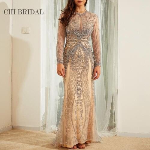 Neckline Hollow Sexy Evening Dress Handmade Luxury To Show The Perfect Curve Tail Long Dress Ladies Party Dress