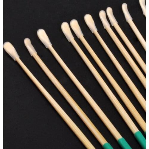 1Pc Bamboo Wooden Ear Cleaner Spoon Anti-Skid Green Rubber Handle Earpick Earwax Removal With Soft Silicone Cover Head Health