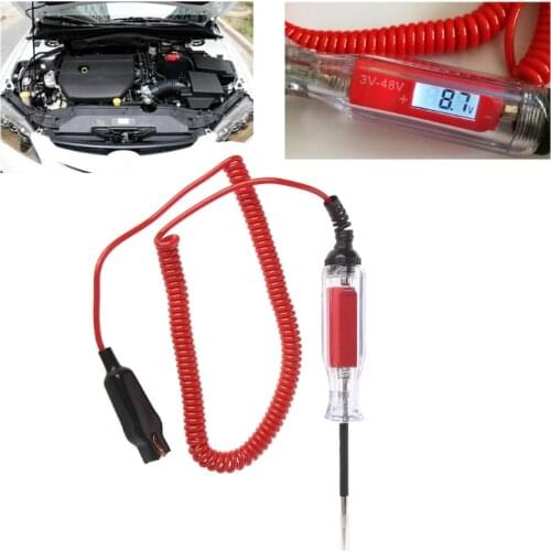 1pcs New 3V-48V Electrical Testers Digital Electric Circuit LCD Tester Test Light Car Trailer RV Snowmobile Car Accessories