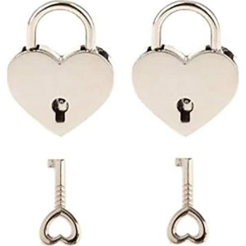 10 Pieces 30*38MM Small Metal Heart Shaped Padlock Mini Lock with Key for Jewelry Box Storage Diary book bag Gold Black Silver