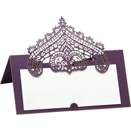 100 Pcs Table Place Cards with White Inserts Crown Tent Cards Name Cards for Wedding Banquets Buffet Bridal