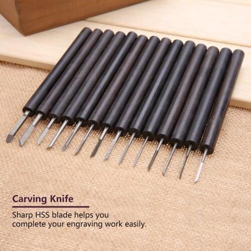 14Pcs Hand Carving Knife DIY Woodworking Olive Nut Walnut Engraving Tool Set