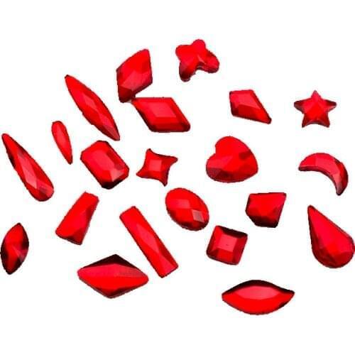 1440pcs/pack Wholesale Super Glitter Mulit Shape Nail Rhinestones For Nail Art Decorations 3D Red Diamonds For Nails Accessories
