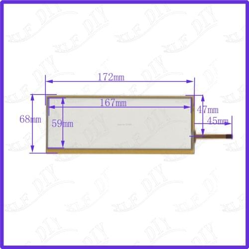 ZhiYuSun 4lines resistance touch panel 172*68mm Navigator screen 172mm*68mm this is compatible