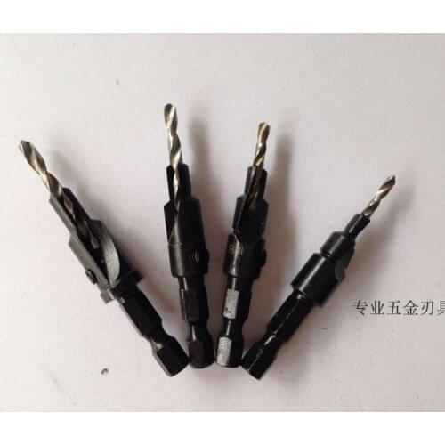 4pcs COUNTERSINK DRILL BIT WOODWORKING TOOLS 9/64, 11/64, 13/64, 7/32