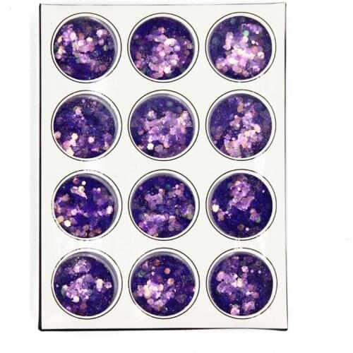 12pots/set PRETTY Flakes Bling Nail Sequins Glitter Powder Paillette Shining Manicure Nail Art Decoration