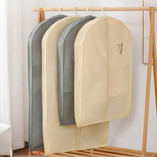 90/140cm Non-Woven Clothing Dust Covers Suit Bag Garment Dress Suit Coat Protector For Clothes Organizer Wardrobe Storage Bags