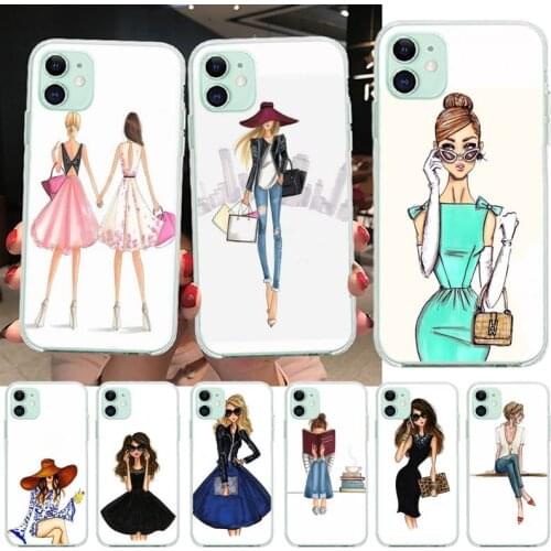 PENGHUWAN Beautiful Love Dress Shopping Girl Phone Case cover Shell for iPhone 11 pro XS MAX 8 7 6 6S Plus X 5S SE XR cover