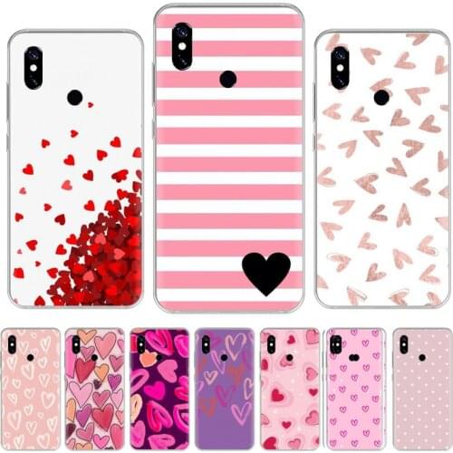 Love heart pattern cute Phone Case For Xiaomi Redmi 7 8 9t a3 9se k20 mi8 max3 lite 9 note 9s 10 pro