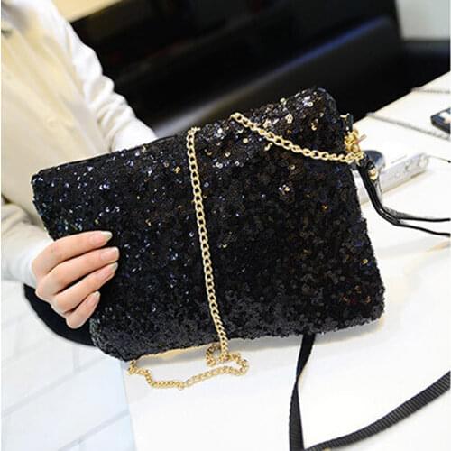 Women Shoulder Crossbody Bag Glitter Sequin Handbag Luxury Sparkling Evening Envelope Clutch Bag Party Wallet Ladies Tote Purse