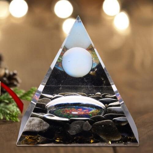 Tree Of Life Obsidian Pyramid Healing Crystals For Protection Meditation Yoga Decoration Unique Handmade Room Decoration