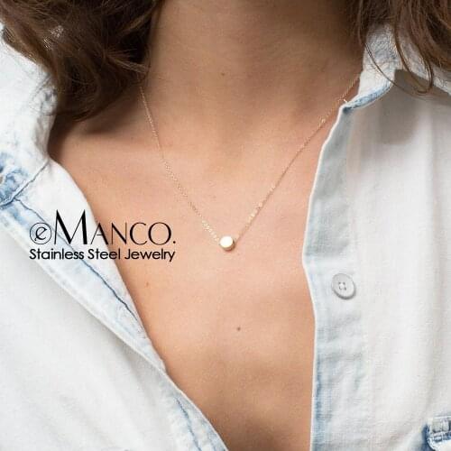 E-Manco Stainless Steel Necklace Women Minimalist Dainty Necklace for women small Pendant Necklace Brand Luxury Jewelry