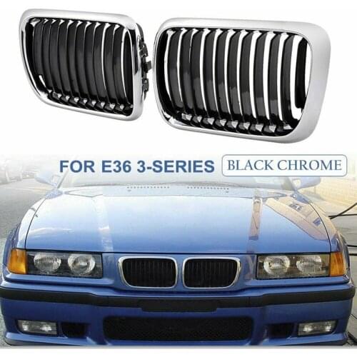 E36 Grill,Black Kidney Front Bumper Kidney Grille Grills For-BMW E36 3-Series 318I 323I 328I M3 1997-1999